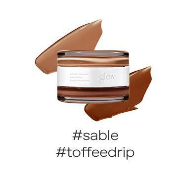 glow Not Dry Concealer Sable / Toffee Drip original pair jar and named swatches.
