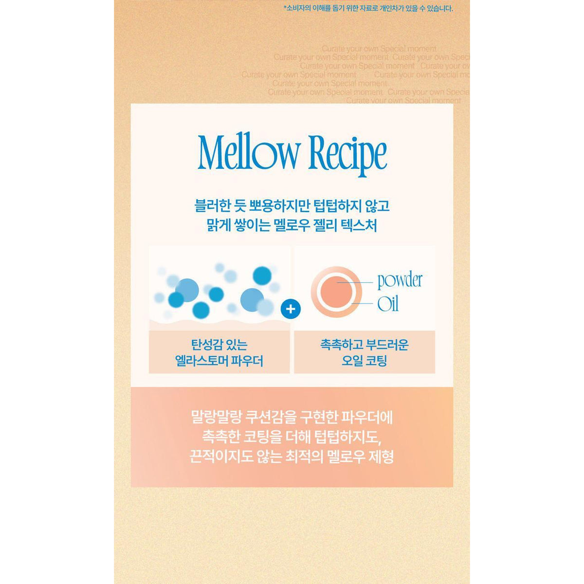 fwee Mellow Dual Blusher: complete original Mellow Recipe texture diagram.
