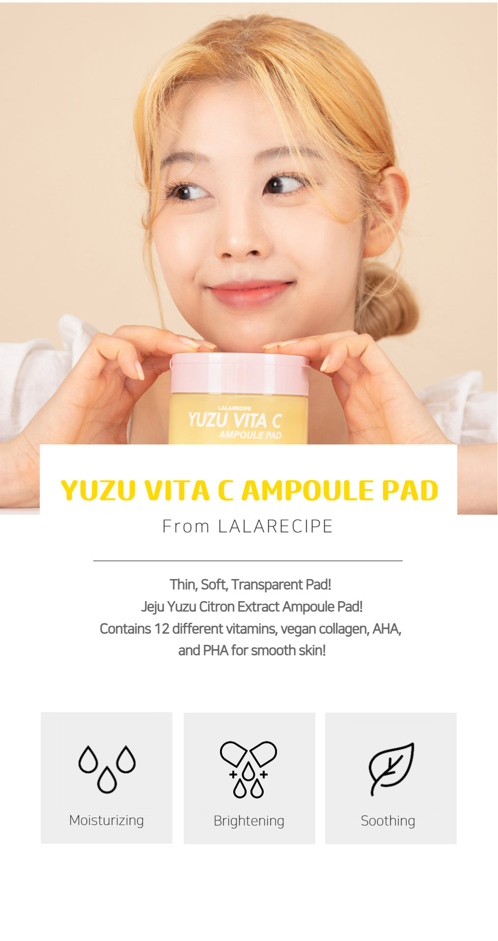 LALARECIPE - Yuzu Vita C Ampoule Pad