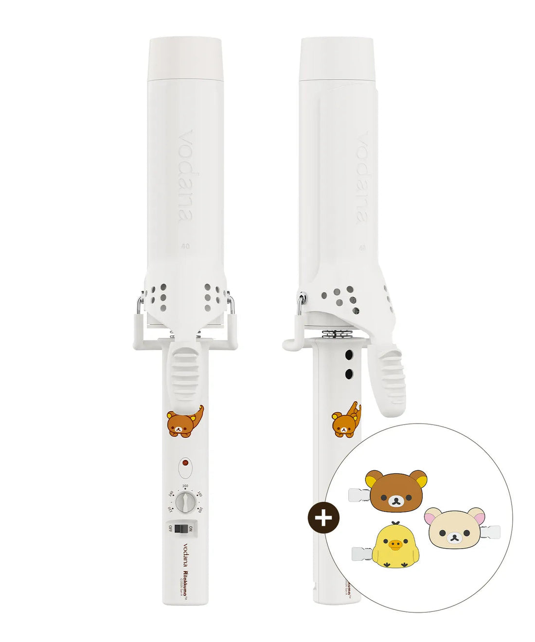 Vodana - Glam Wave Curling Iron 40mm + Rilakkuma Friends Hair Clip (3pcs) (Rilakkuma Edition)