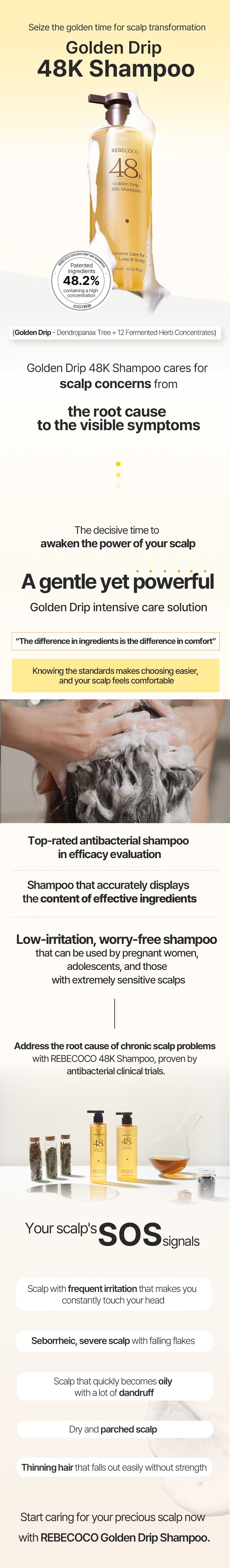 REBECOCO - Golden Drip 48K Shampoo 400ml