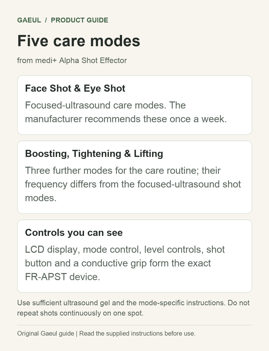 from medi+ Alpha Shot Effector: five care modes