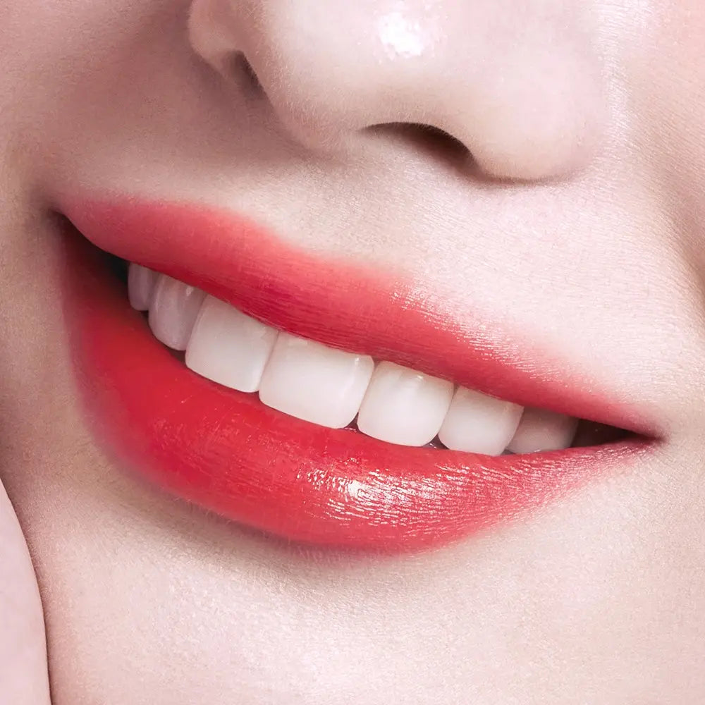 3CE Lazy Pop Lip Stain Very Spring lip colour result.