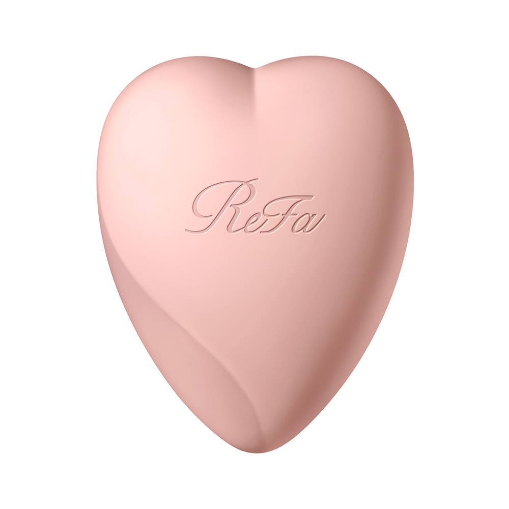 ReFa Heart Brush for Scalp in Mat Rose. One brush, shown from its design-facing view.