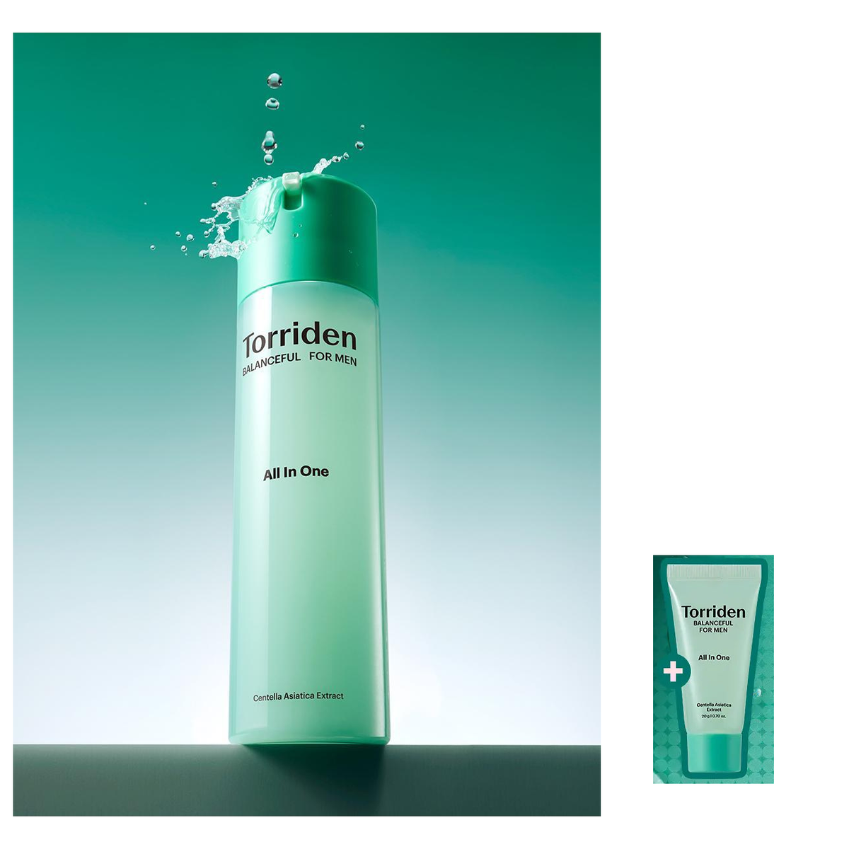 Torriden Balanceful For Men Cica Fresh All-In-One: one 200g pump bottle and one 20g mini tube.