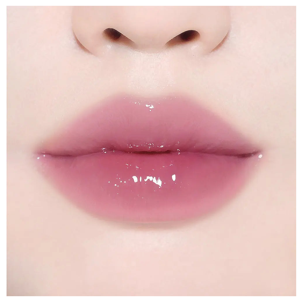 BBIA Over Glaze 03 Grape Syrup actual lip-wear color sample; not a bottle front photograph