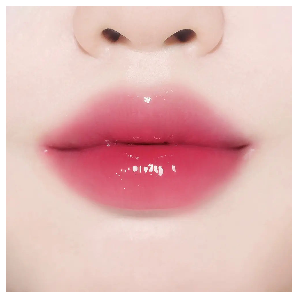 BBIA Over Glaze 04 Cherry Syrup actual lip-wear color sample; not a bottle front photograph