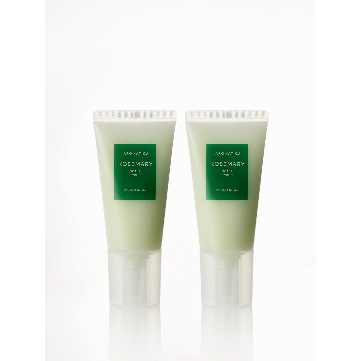 AROMATICA Rosemary Scalp Scrub 165g Duo; both complete products visible.