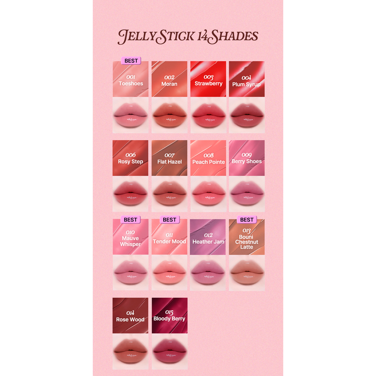 tip toe Jelly Lip Stick 3.5g: shade or application guide.