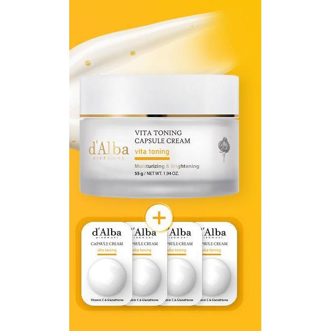 d’Alba Vita Toning Capsule Cream 55g + 4 Minis Kit exact sale unit