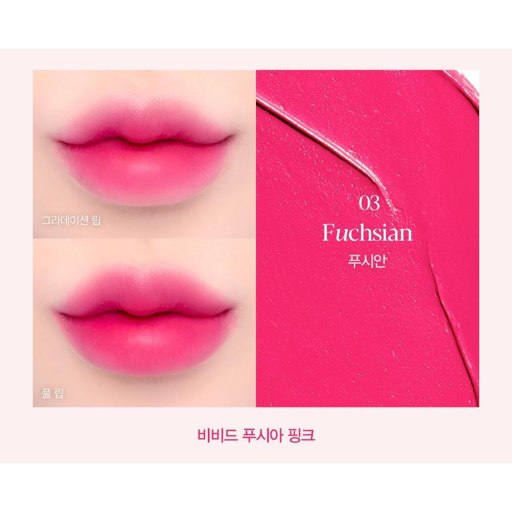 Espoir VolumeMatte 03 Fuchsian,complete original lip swatch and texture color card