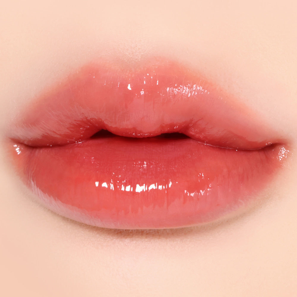 LikeBel Glow Up Lip Tint 3g in 04 Orange Coral; original shade demonstration.