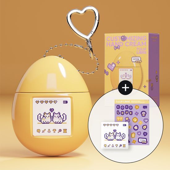 MUMCHIT Tulip Libre Perfume Keyring Hand Cream 50 ml with the matching keyring, main sticker, deco sticker sheet and carton.