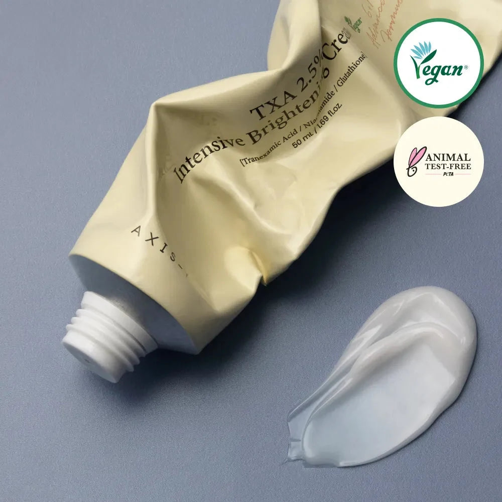 AXIS-Y TXA2.5% Intensive Brightening Cream 50ml texture and packaging