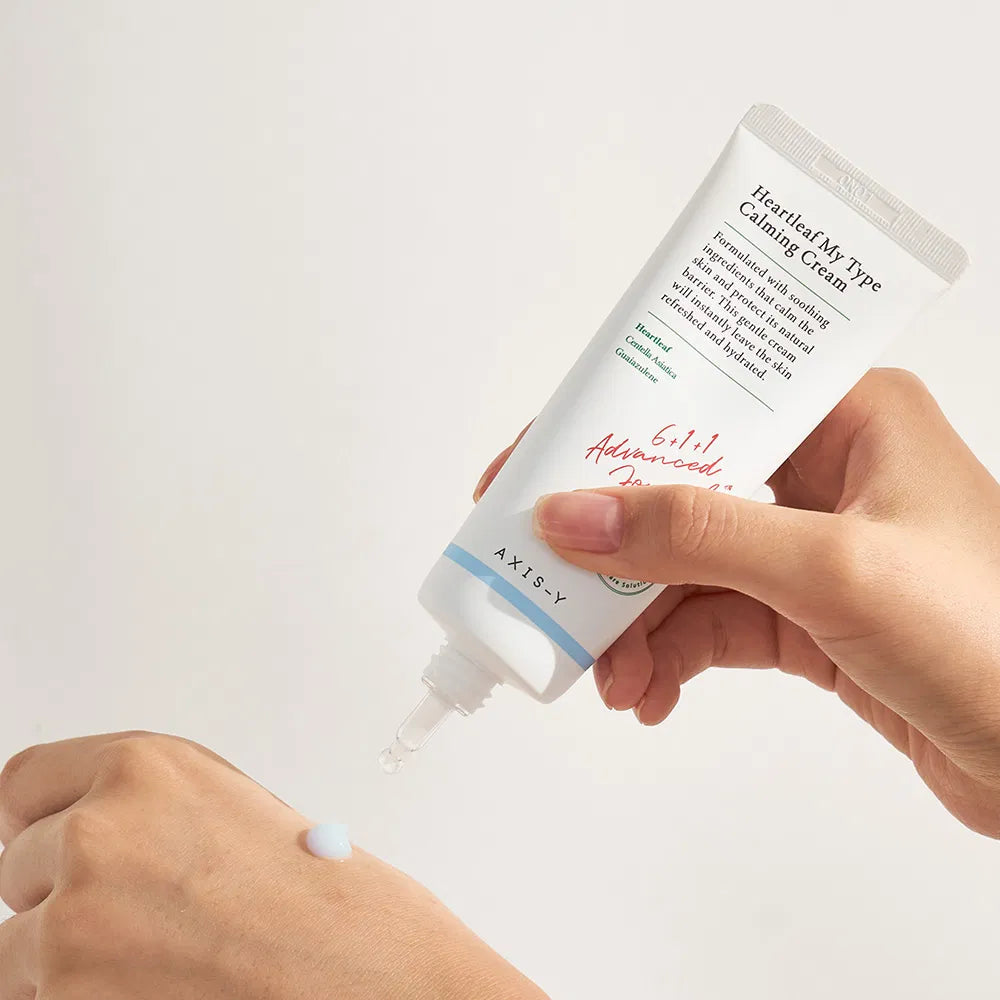 AXIS-Y Heartleaf My Type Calming Cream 60ml gel texture and application detail