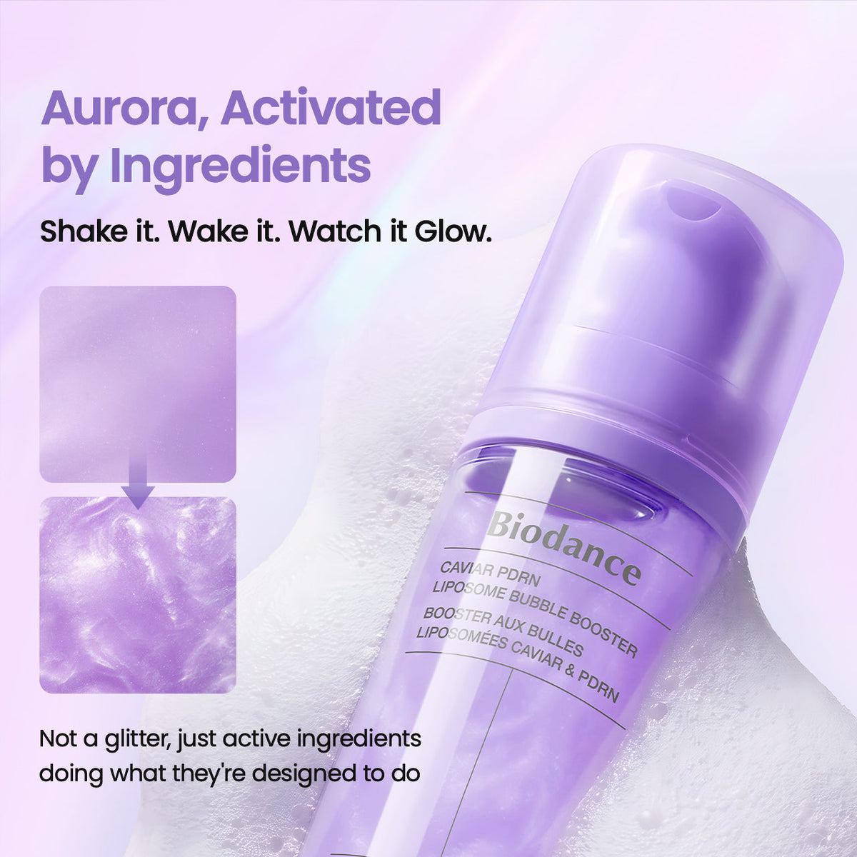 Biodance Caviar PDRN Liposome Bubble Booster 95ml texture and use detail