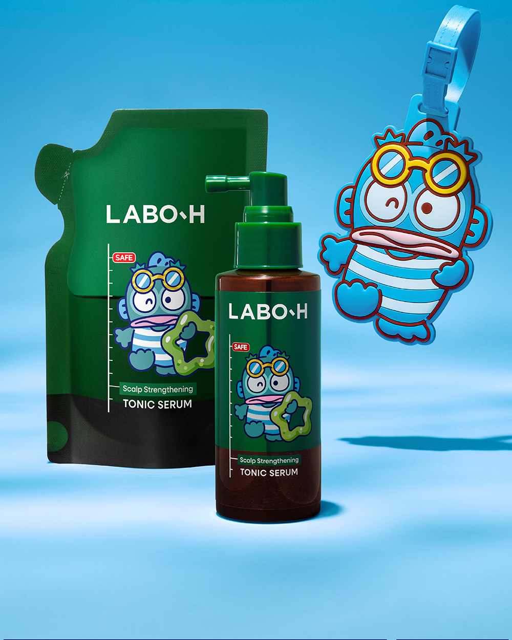 LABO-H x Sanrio Hangyodon Scalp Tonic Serum 100ml Refill Set — exact complete included items.