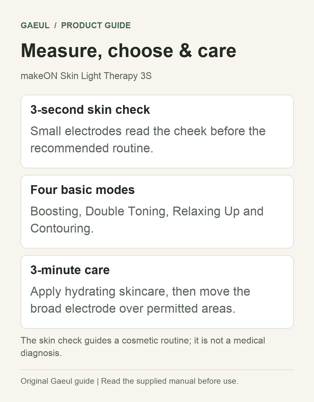 makeON Skin Light Therapy 3S: measure, choose & care