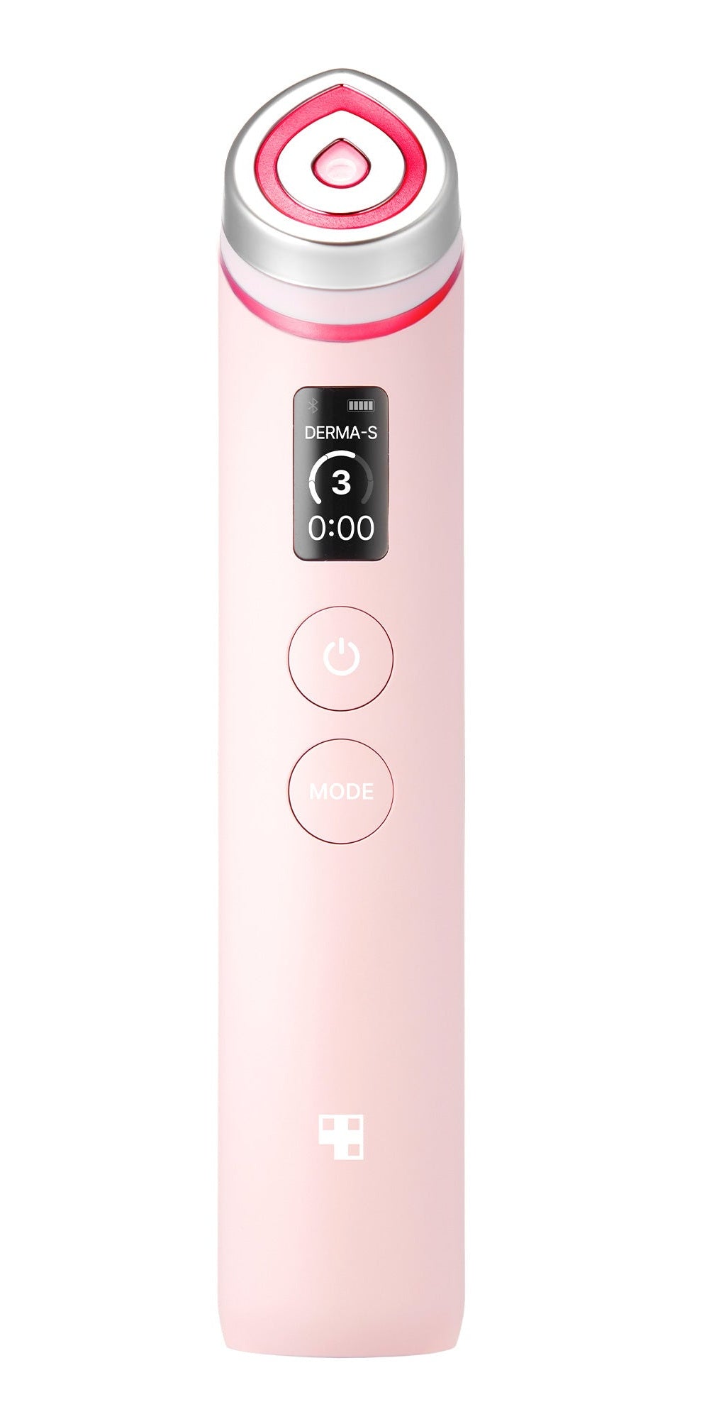Medicube AGE-R Booster Pro in Pink, showing its complete head, screen and buttons.