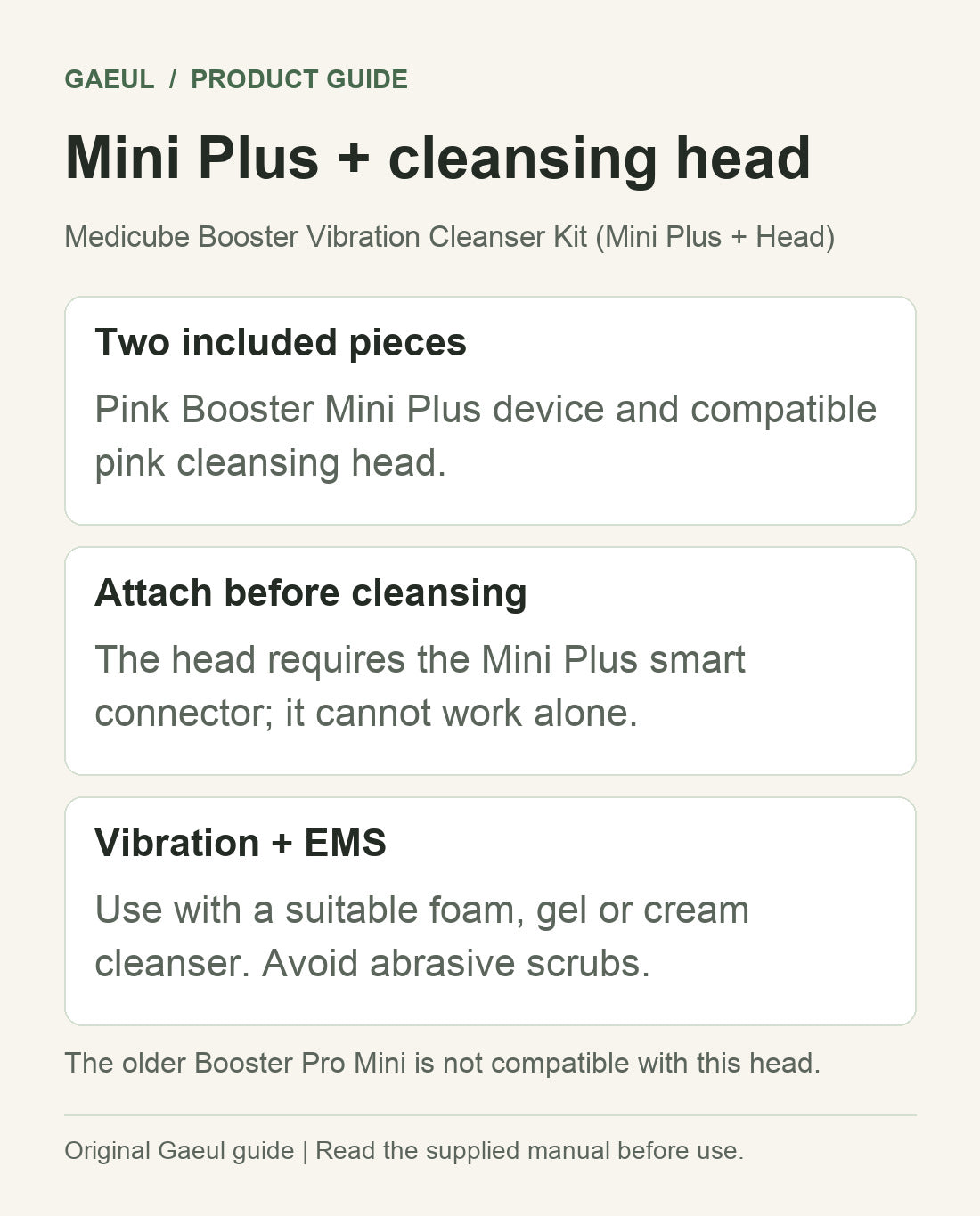 Medicube Booster Vibration Cleanser Kit (Mini Plus + Head): mini plus + cleansing head