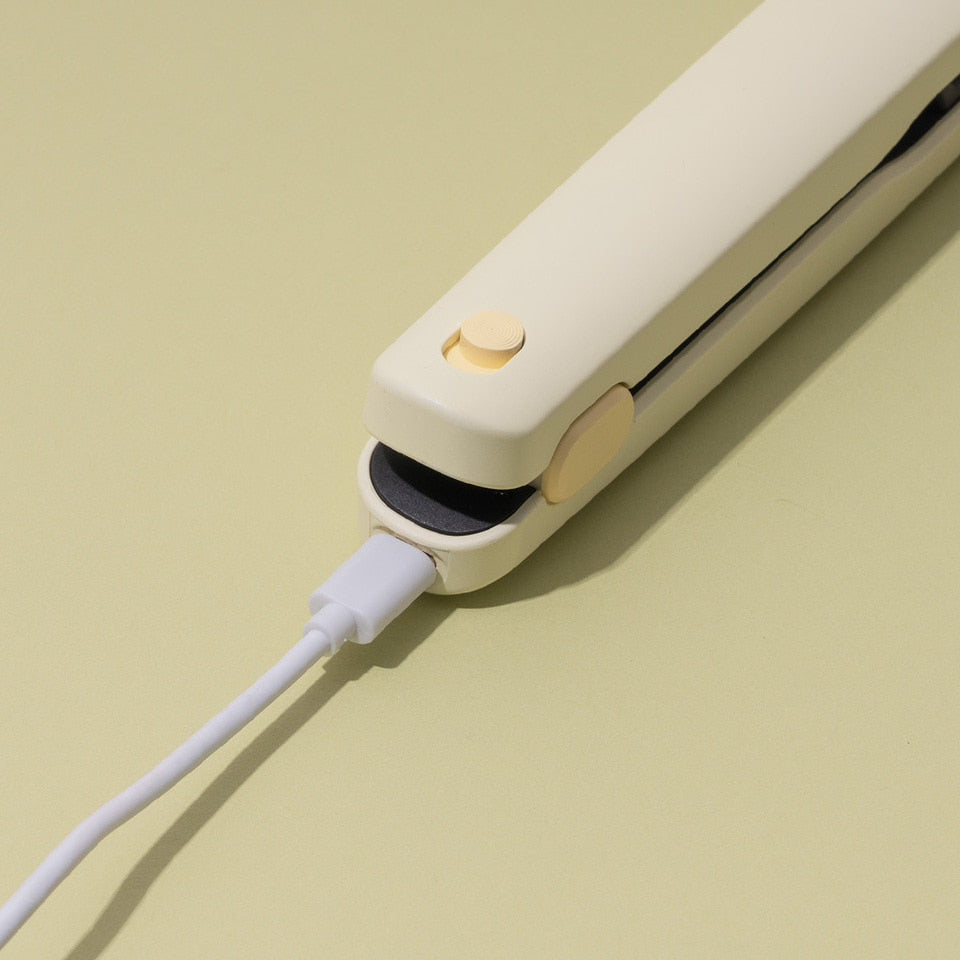 ROYCHE miffy mini flat iron USB-C charging-port and cable close-up.