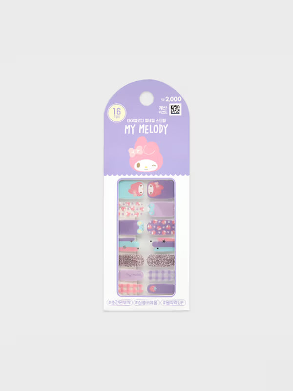 Daiso - My Melody Gel Nail Strips (16 Pieces)