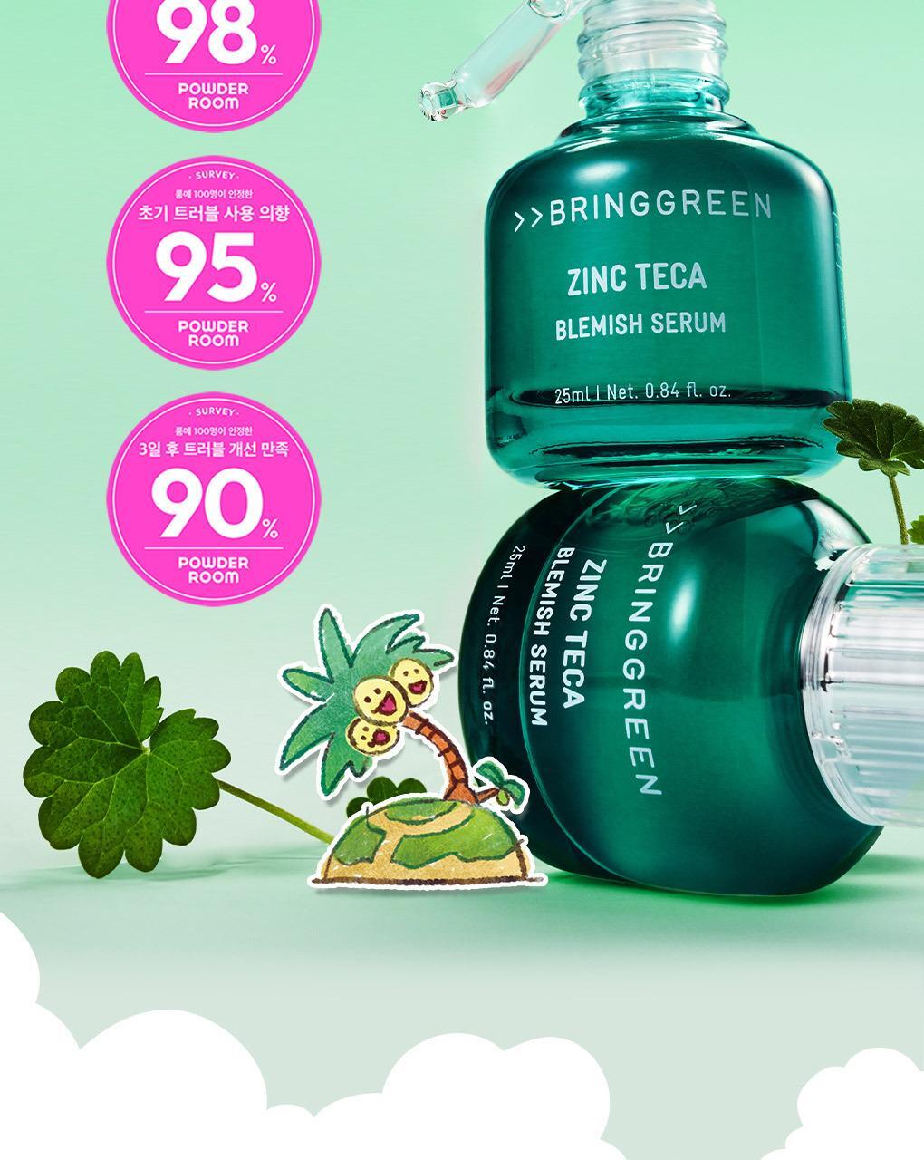 BRINGGREEN - Zinc Teca Trouble Serum 25ml x 2ea + Pokémon Cooler Bag (Pokémon Collaboration)