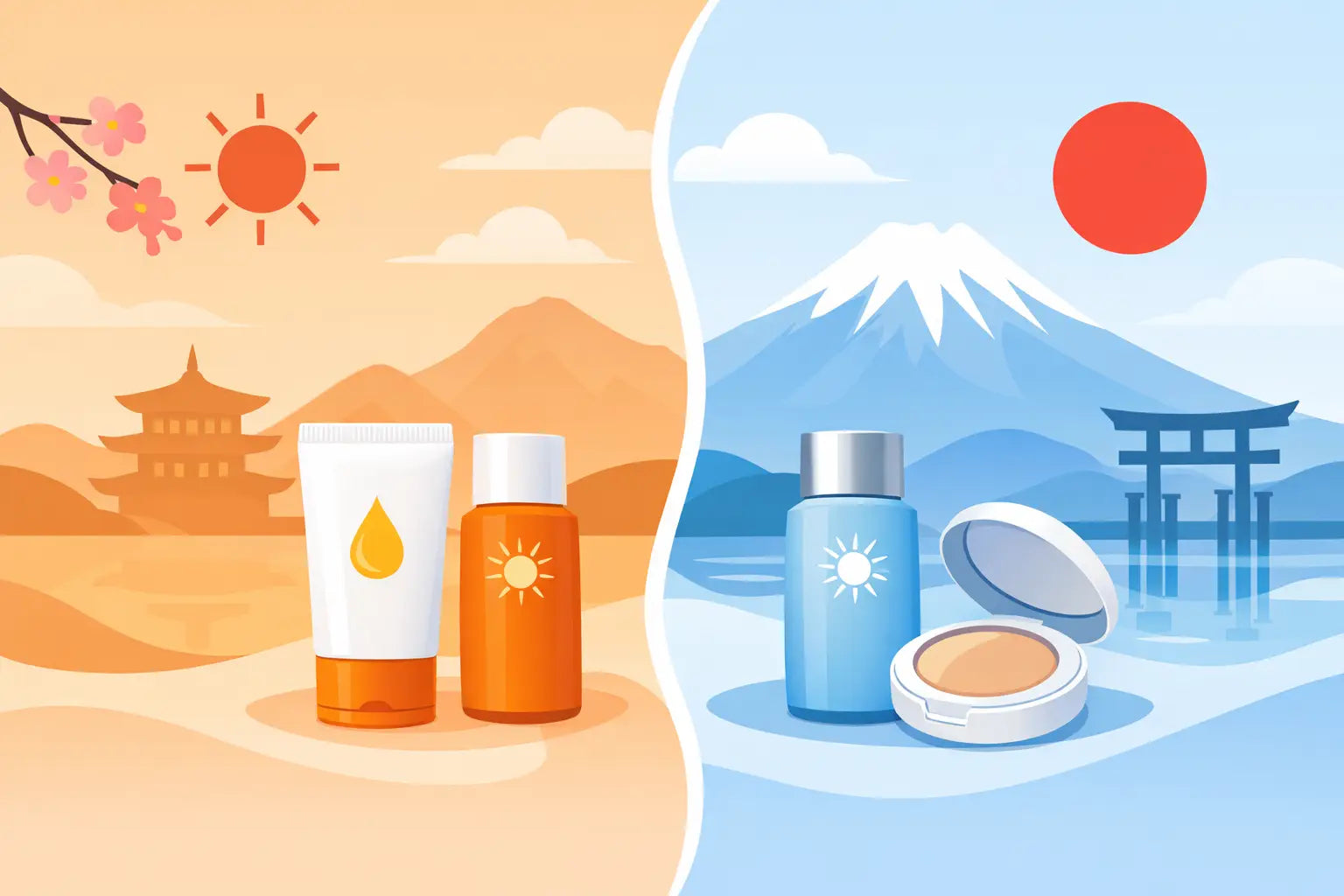Korean Sunscreen vs Japanese Sunscreen