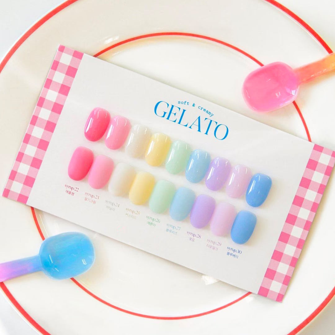 YOGURT NAIL - Refreshing Pastel Syrup Gelato Gel (9-Color Set) (8ml x 9 Colors)
