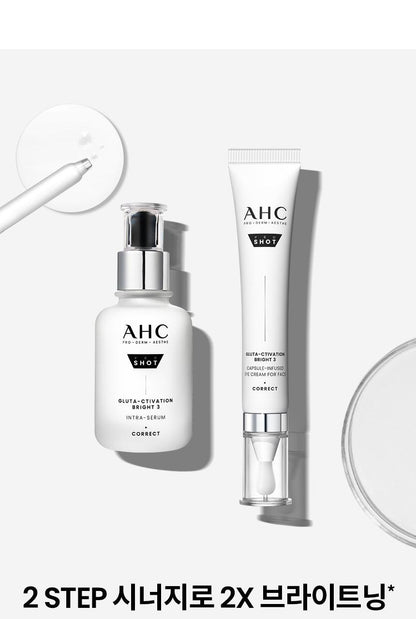 AHC - Pro Shot Gluta-Ctivation Bright 3 Eye Cream for Face 30ml + Serum 10ml