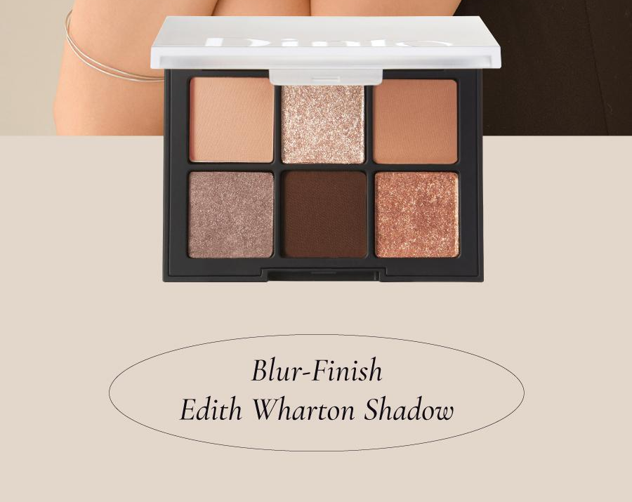 Dinto Blur-Finish Shadow 703 Edith Wharton — exact six-pan palette.
