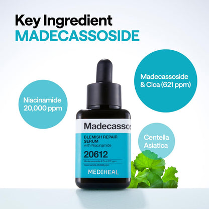 MEDIHEAL Madecassoside Blemish Repair Serum key ingredients