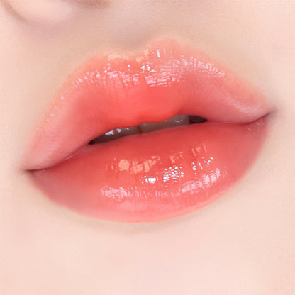 AMUSE Dew Tint 01 La Vie En Coral original lip swatch.