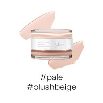 glow Not Dry Concealer Pale / Blush Beige original pair jar and named swatches.