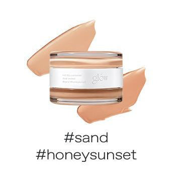 glow Not Dry Concealer Sand / Honey Sunset original pair jar and named swatches.
