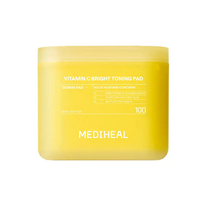 MEDIHEAL Vitamin C Bright Toning Pad 100 Sheets, original closed case.
