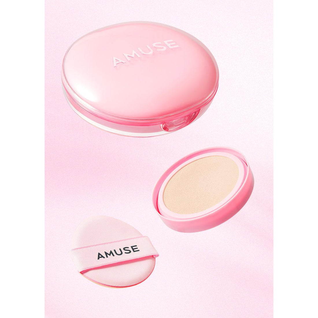AMUSE Dew Power Vegan Cushion compact, matching insert and puff