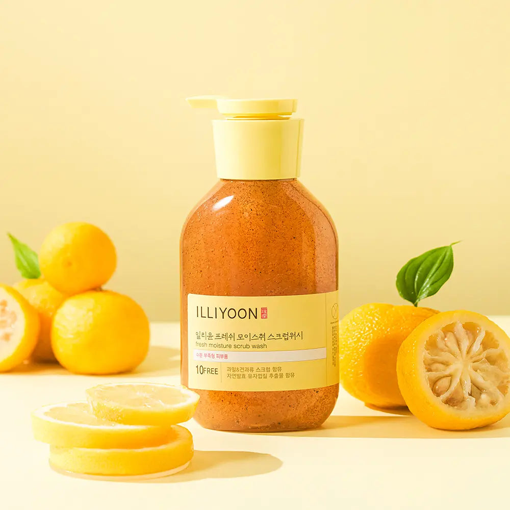 ILLIYOON Fresh Moisture Scrub Wash 400ml pump bottle.