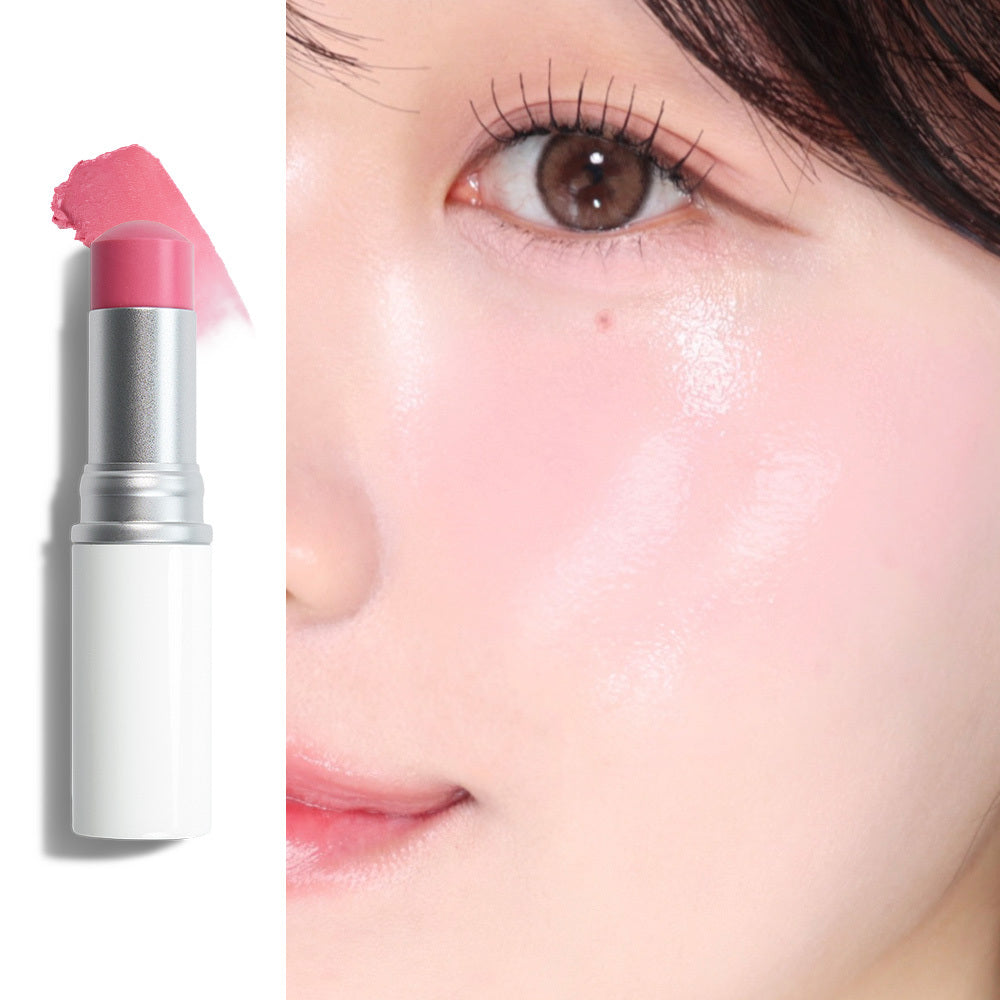 hince True Dimension Radiance Balm in Shelly Pink, with matching swatch and cheek finish.