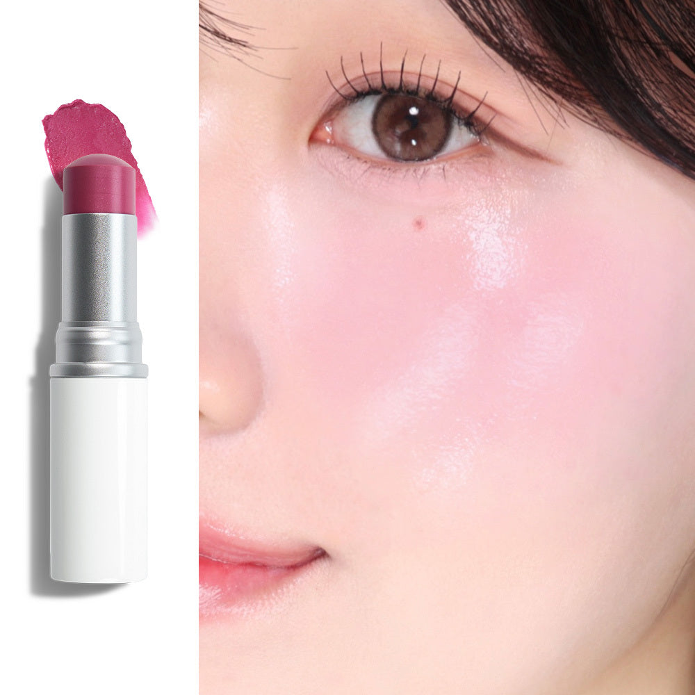 hince True Dimension Radiance Balm in Lil Mauve, with matching swatch and cheek finish.