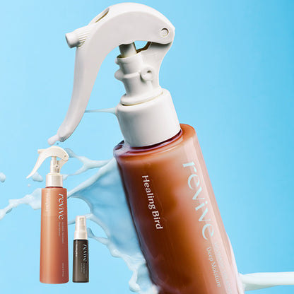 Healing Bird Revive No Wash Treatment Deep Moisture set with its included companion treatment.