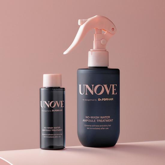 UNOVE No-Wash Water Ampoule Treatment set, 200ml trigger spray bottle and 50ml mini bottle.