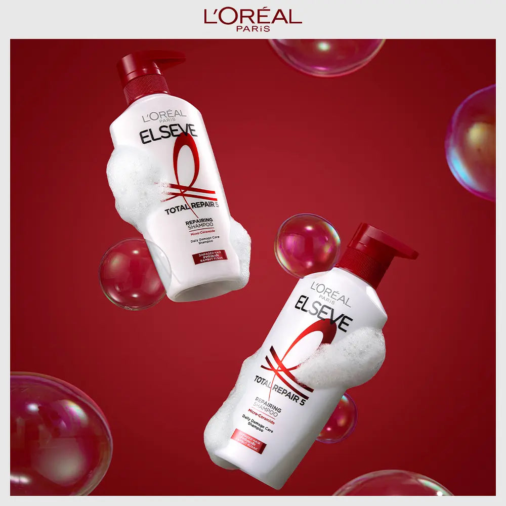 L’Oréal Paris Total Repair 5 shampoo duo, original photograph.