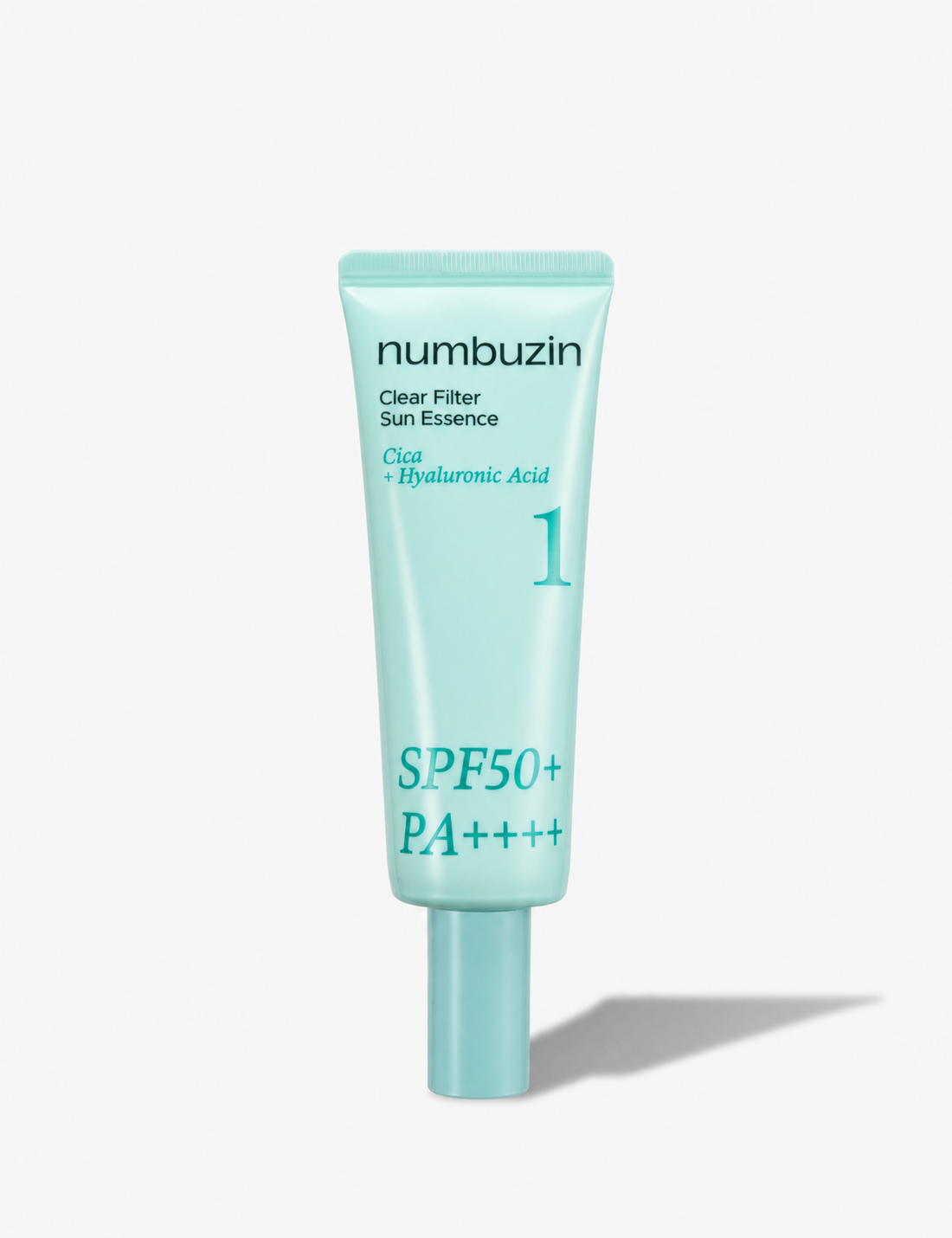 numbuzin No.1 Clear Filter Sun Essence SPF50+ PA++++, renewed 50ml turquoise tube.