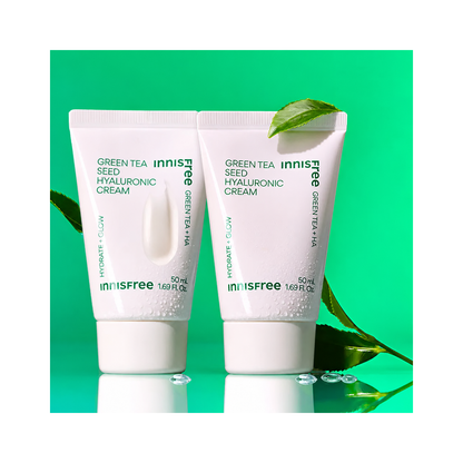 Innisfree Green Tea Seed Hyaluronic Cream Tube Duo 50ml x 2 — two exact50mltubes.