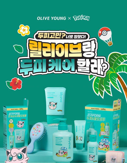 lilyeve - Scalp Turn Cica PDRN Deep Clean Shampoo 500g + 100g + Jigglypuff Pouch (Pokémon Collaboration)