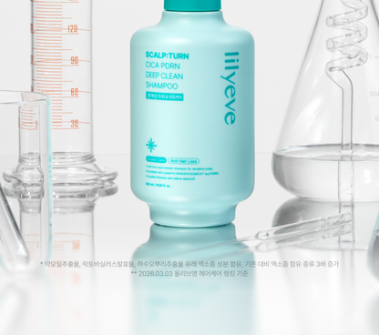 lilyeve - Scalp Turn Cica PDRN Deep Clean Shampoo 500g + 100g + Jigglypuff Pouch (Pokémon Collaboration)