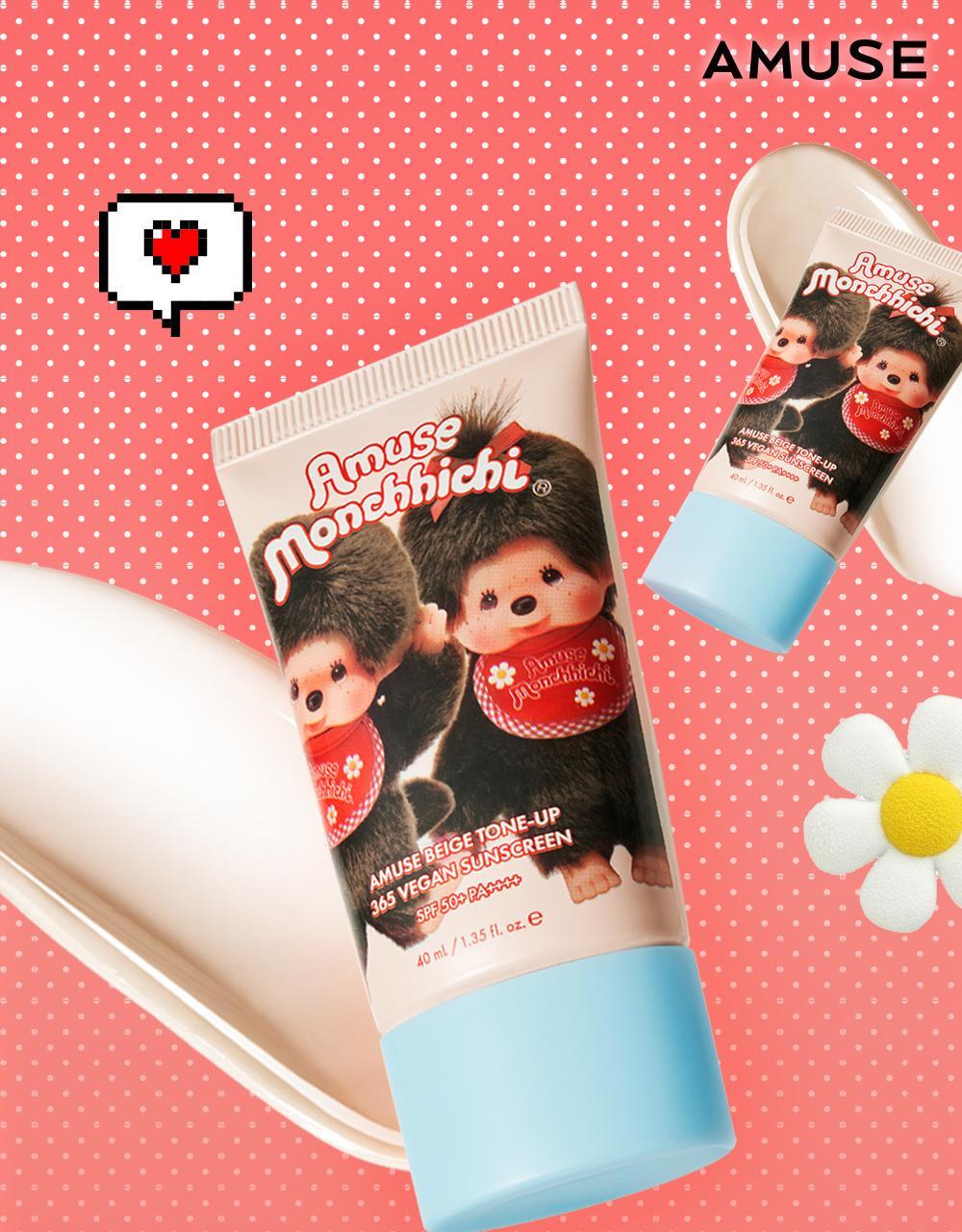 AMUSE x Monchhichi - Beige Tone-Up 365 Vegan Sunscreen 40ml