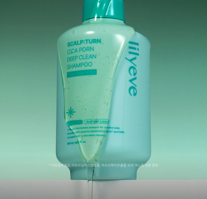 lilyeve - Scalp Turn Cica PDRN Deep Clean Shampoo 500g + 100g + Jigglypuff Pouch (Pokémon Collaboration)