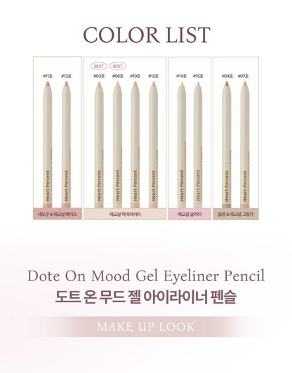 Heart Percent - Dote On Mood Gel Eyeliner Pencil (WOONHAK’s Pick)